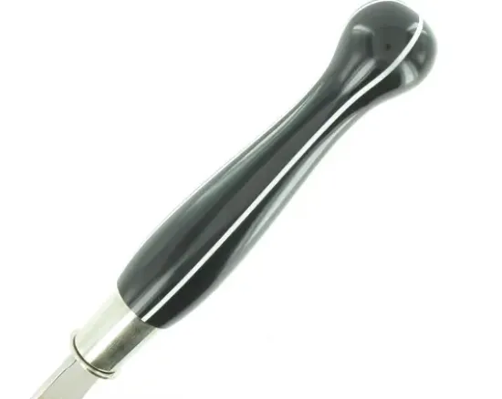 Nontron Virole n° 25 - Boule le Yang - Manche Corian Noir, insert Corian Blanc