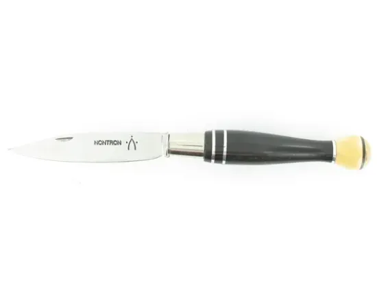 Nontron Virole n° 25 - Boule - Manche en Ebène, Buis et aluminium