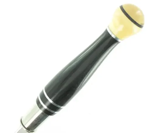 Nontron Virole n° 25 - Boule - Manche en Ebène, Buis et aluminium