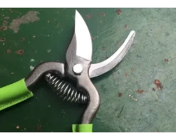 Sécateur de Jardin 18 cm - revêtement des branches en cuir VERT