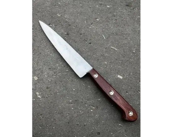 Tranchelard 17 cm - Palissandre - Rivets rosette - Forgé - Carbone Ref 420