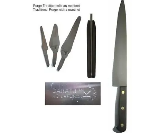 Tranchelard 26 cm - Wengué - Forgé - Carbone Ref 309