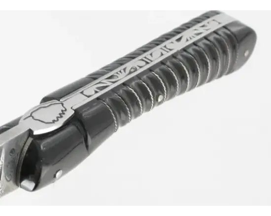 Vendetta Damas Corde Corne Noire Tresse Argent